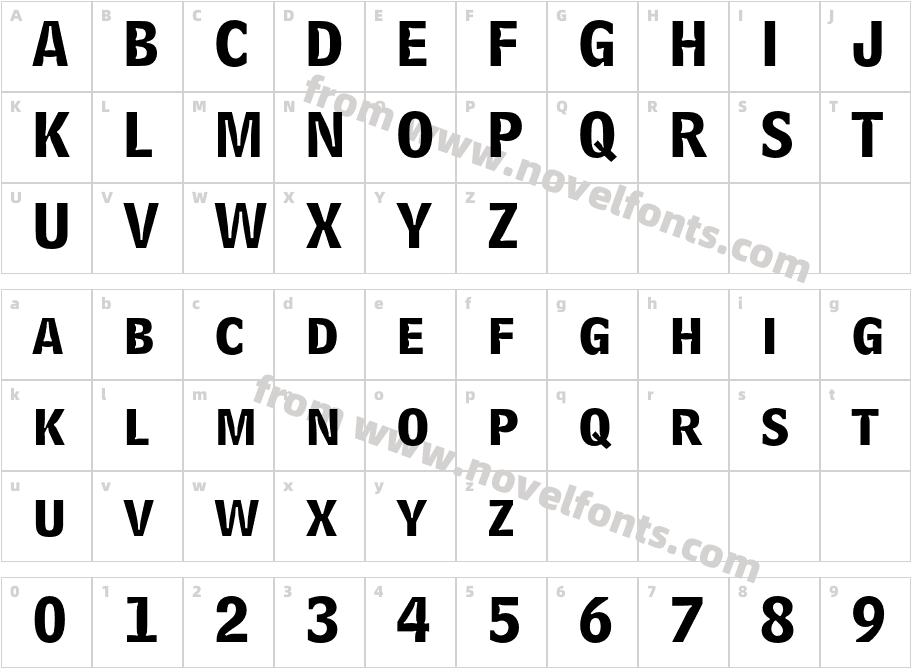 Bell Centennial Std Bd ListingCharacter Map