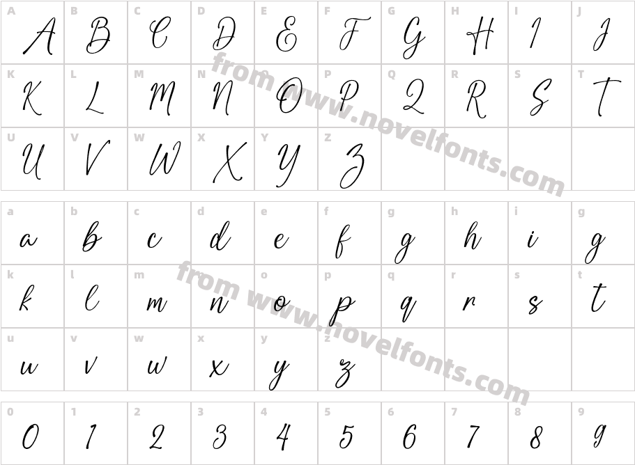 Bellamie RegularCharacter Map