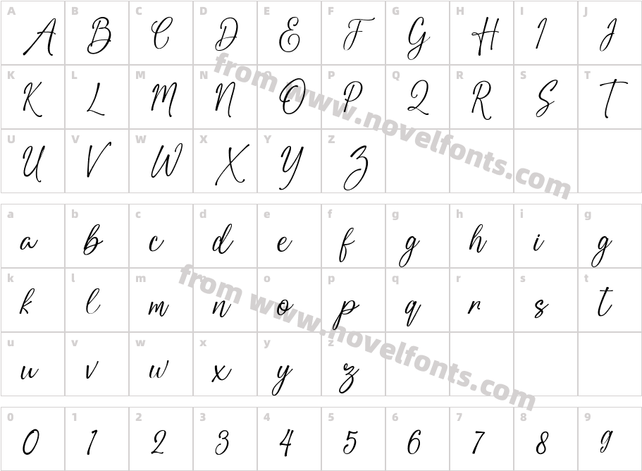 Bellamie RegularCharacter Map