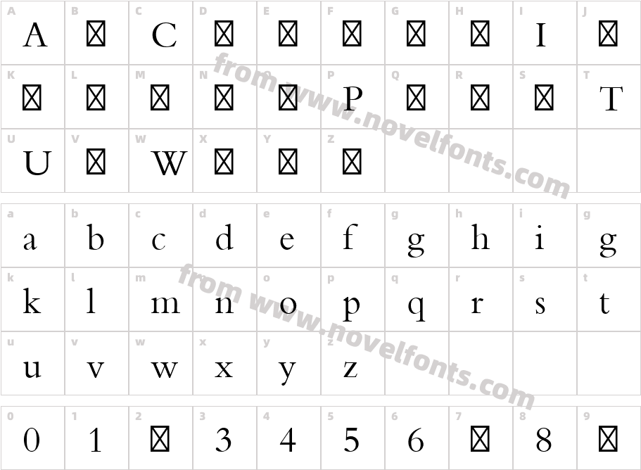 BemboMT Pro RegularCharacter Map