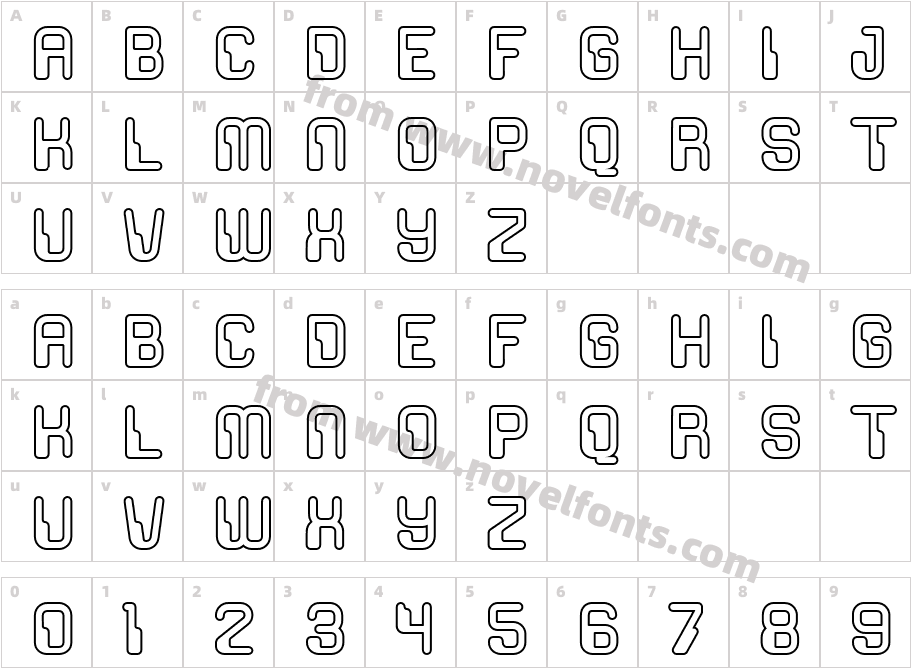 Bemora OutlineCharacter Map