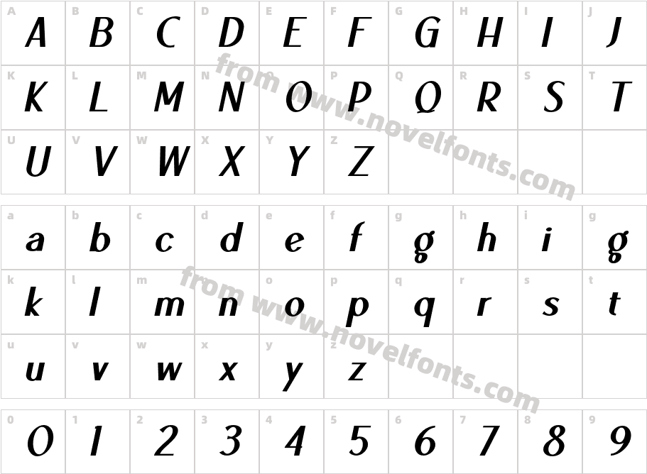 Ben Black ItalicCharacter Map