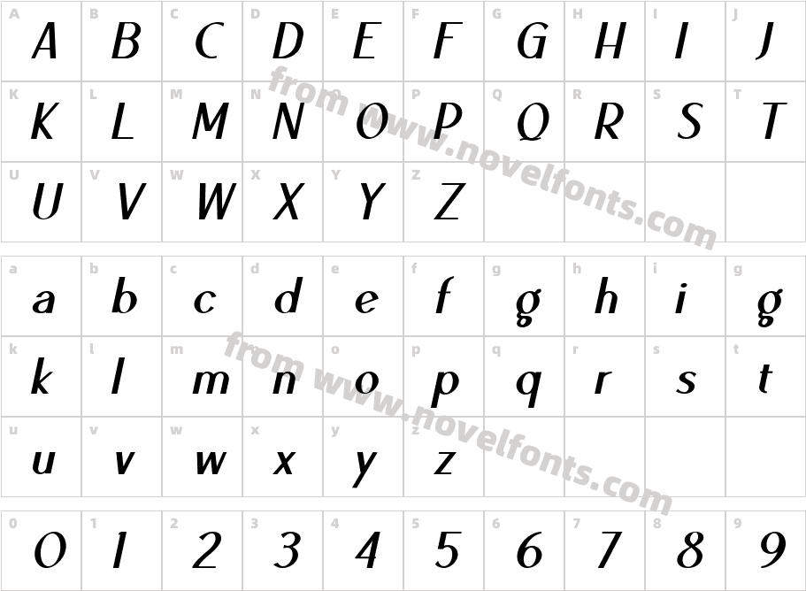 Ben Bold ItalicCharacter Map
