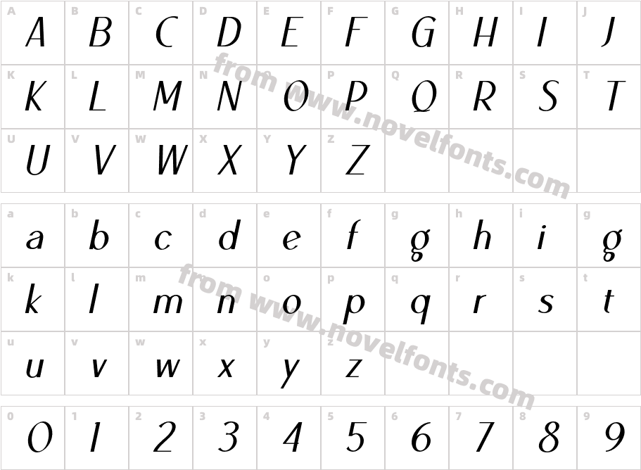 Ben ItalicCharacter Map