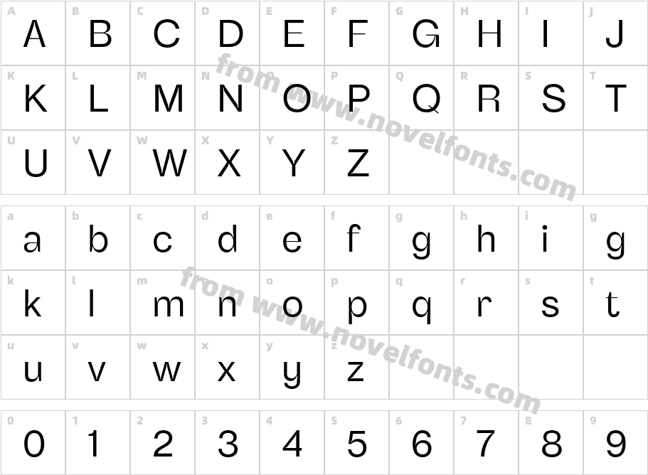 Benetti Grotesk RegularCharacter Map