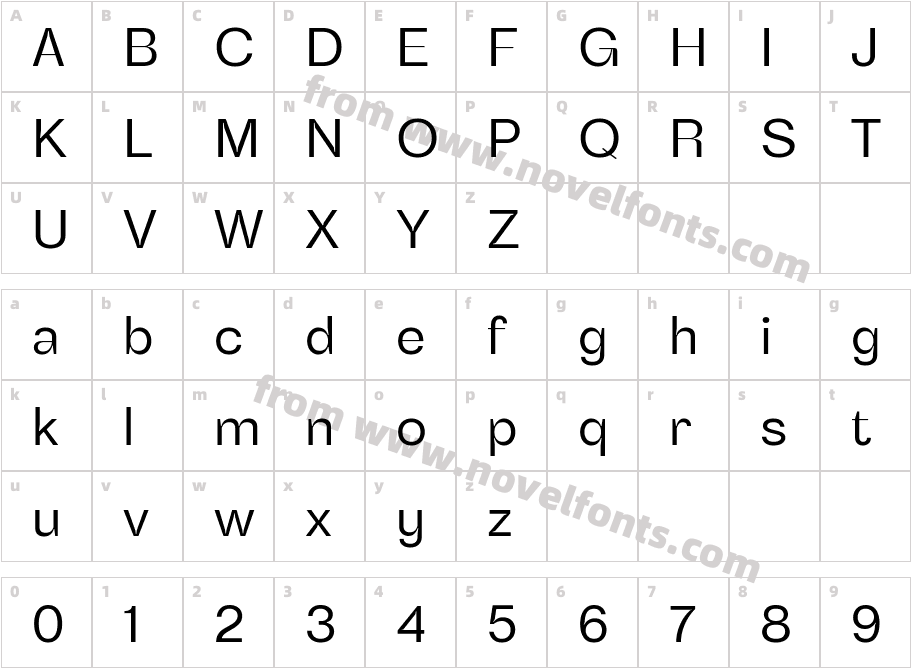 Benetti Grotesk RegularCharacter Map