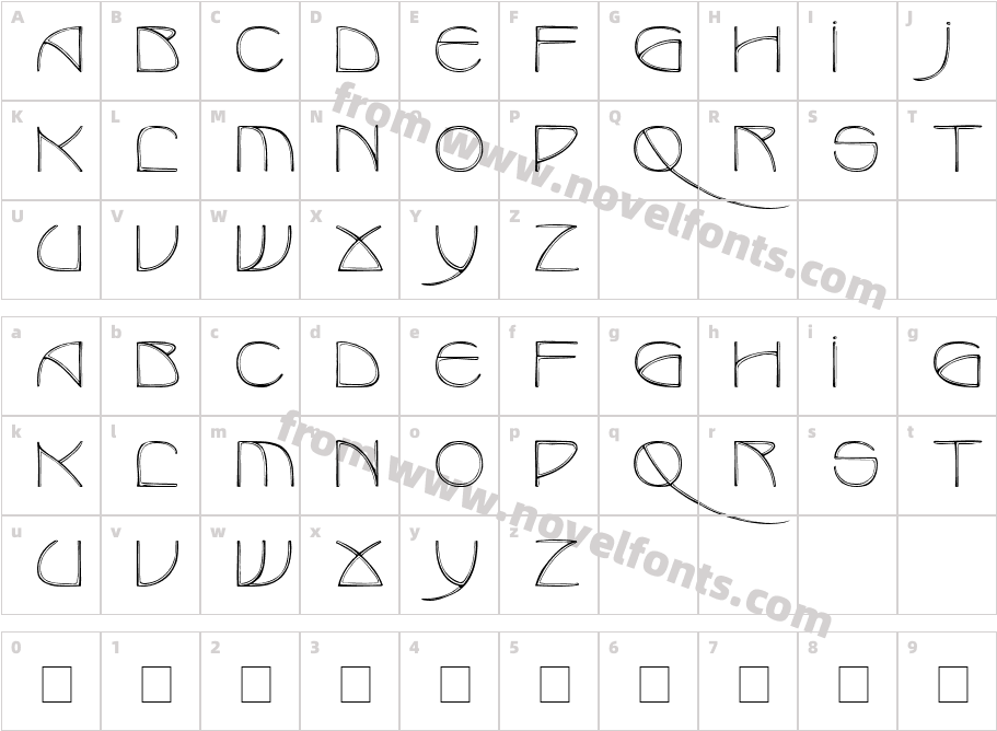 Benjamin Caps MediumCharacter Map