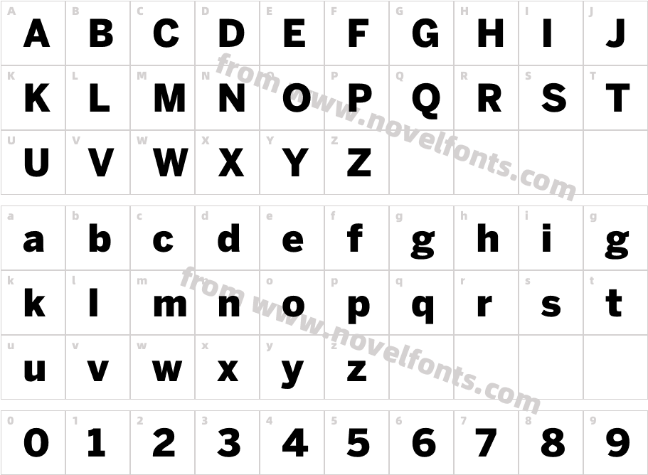 Benton Sans BlackCharacter Map