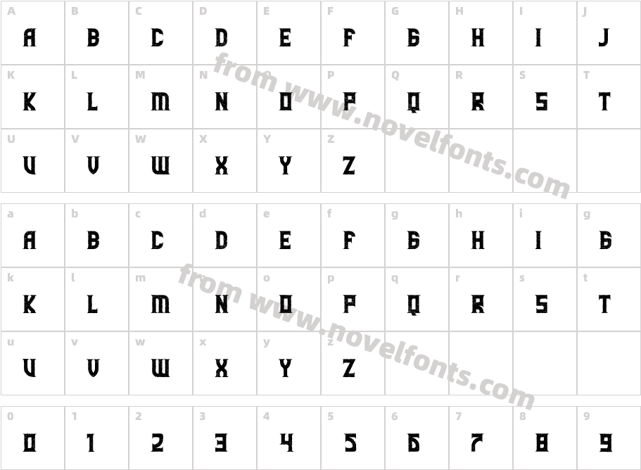 Lathena LetterpressCharacter Map