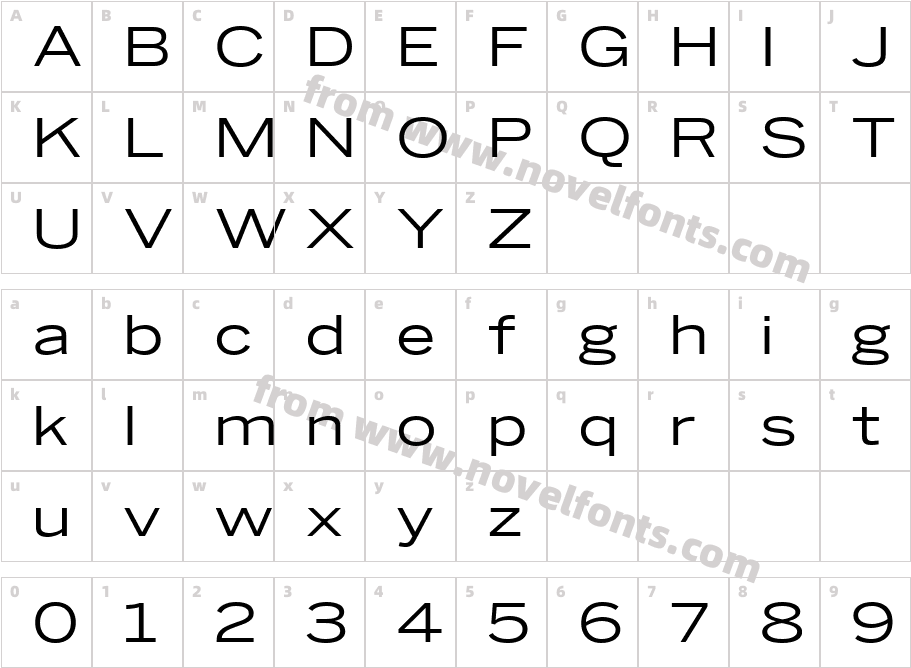 Benton Sans Wide RegularCharacter Map