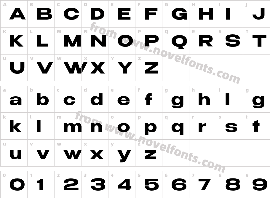 Benzin BoldCharacter Map