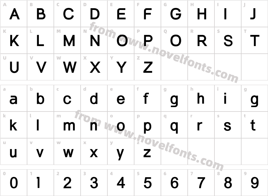 Berkelium Sans BoldCharacter Map