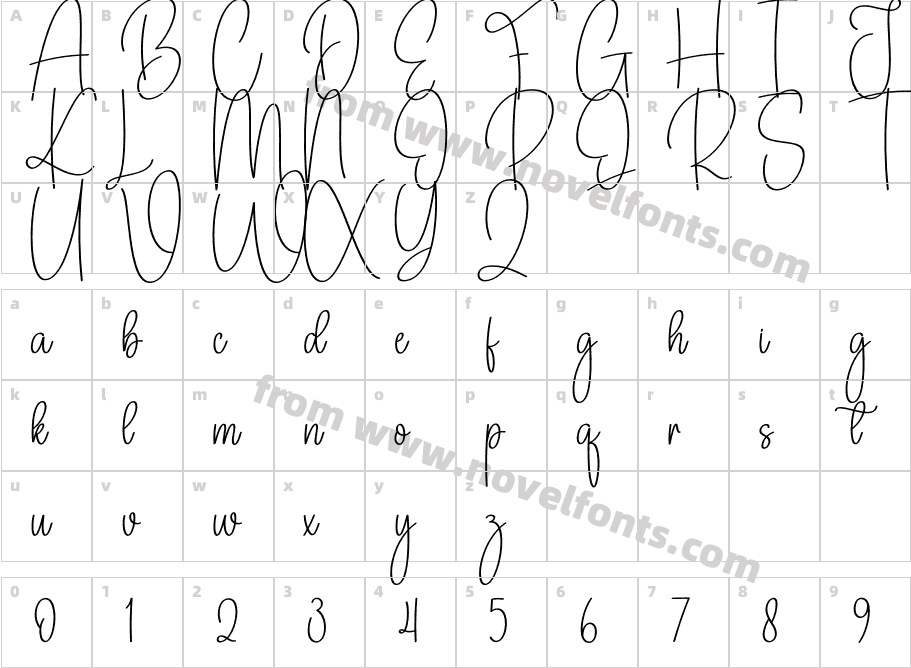 Berlina Signature RegularCharacter Map