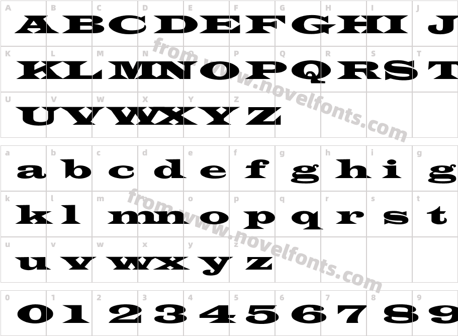 Latin-WideExt-NormalCharacter Map