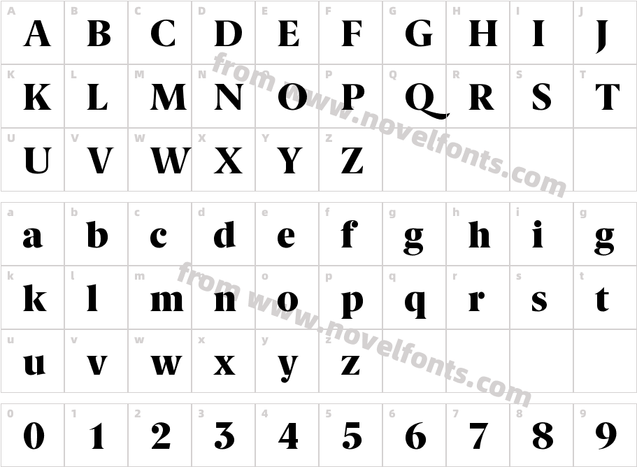 Berlingske Serif BlkCharacter Map