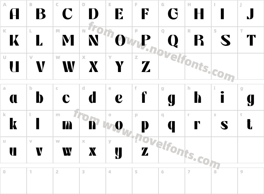 Berlona Demo RegularCharacter Map