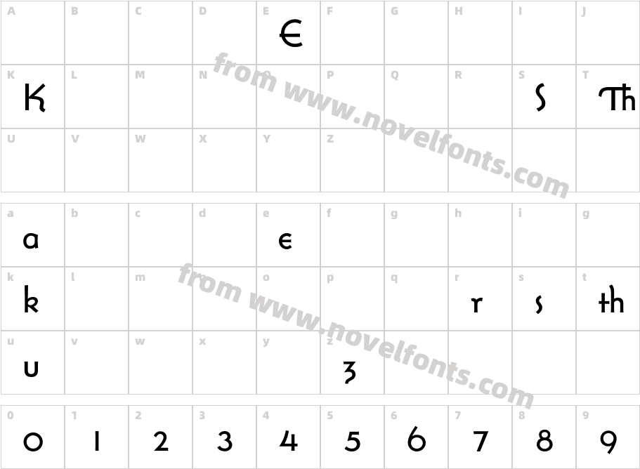 Bernhard GothicSGA MediumCharacter Map