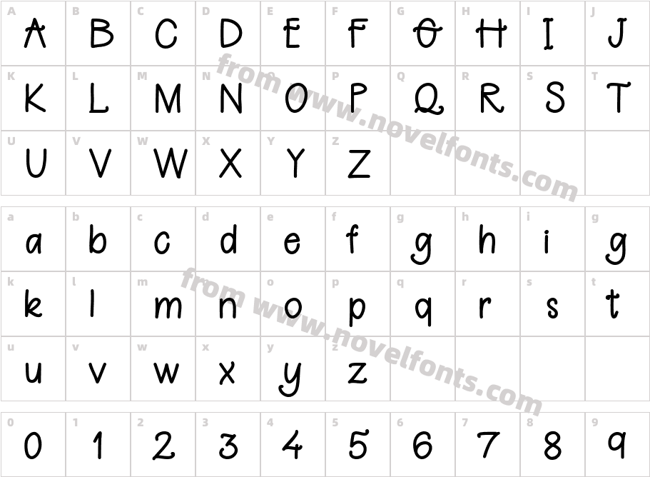 Berrylicious BoldCharacter Map