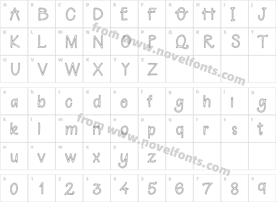 Berrylicious Hollow RegularCharacter Map