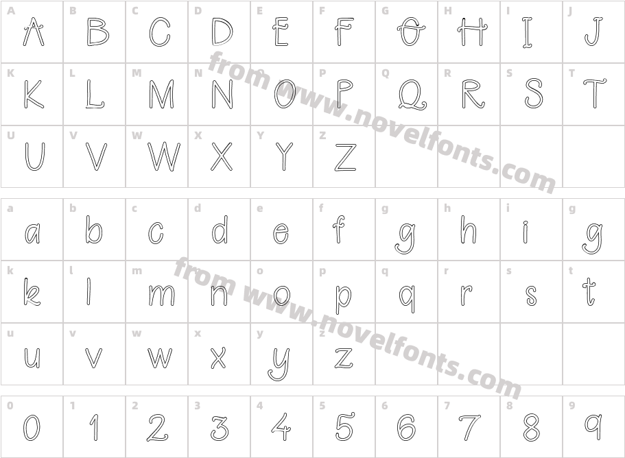 Berrylicious Hollow RegularCharacter Map