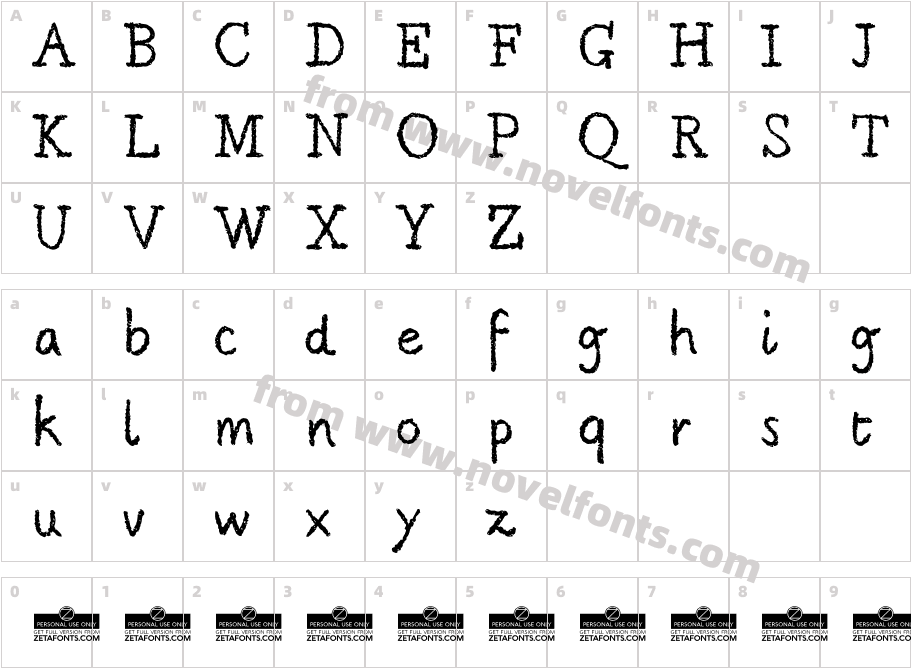 Berton Roman RegularCharacter Map