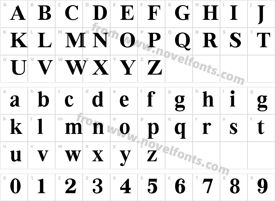 Bia Demo Serif LowCharacter Map