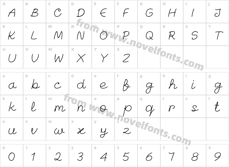 Biban RegularCharacter Map