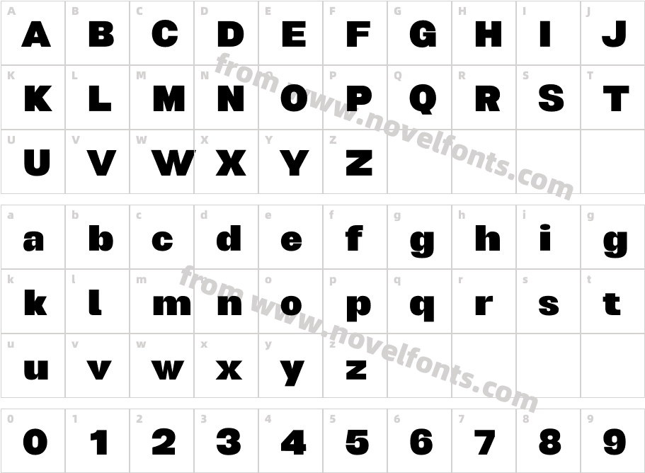 Biggan Pro Extra BoldCharacter Map