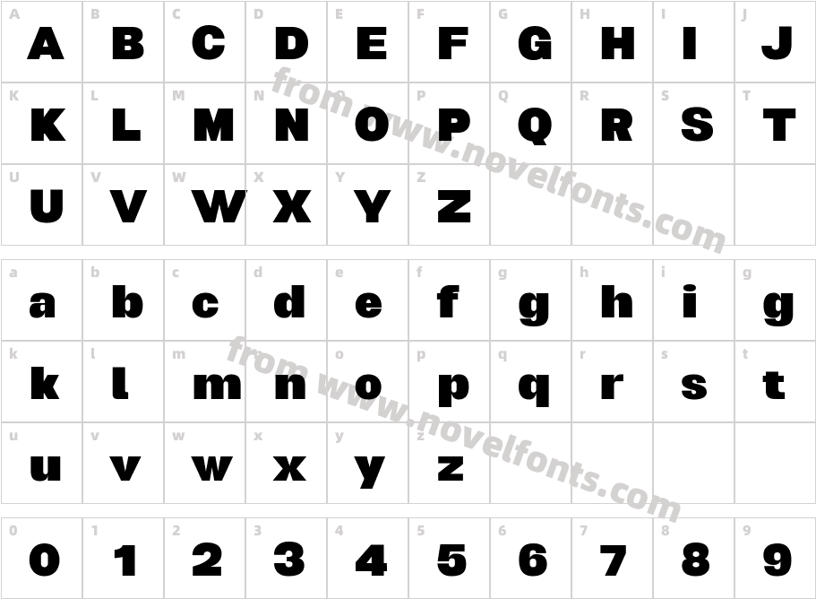 Biggan Pro Extra BoldCharacter Map