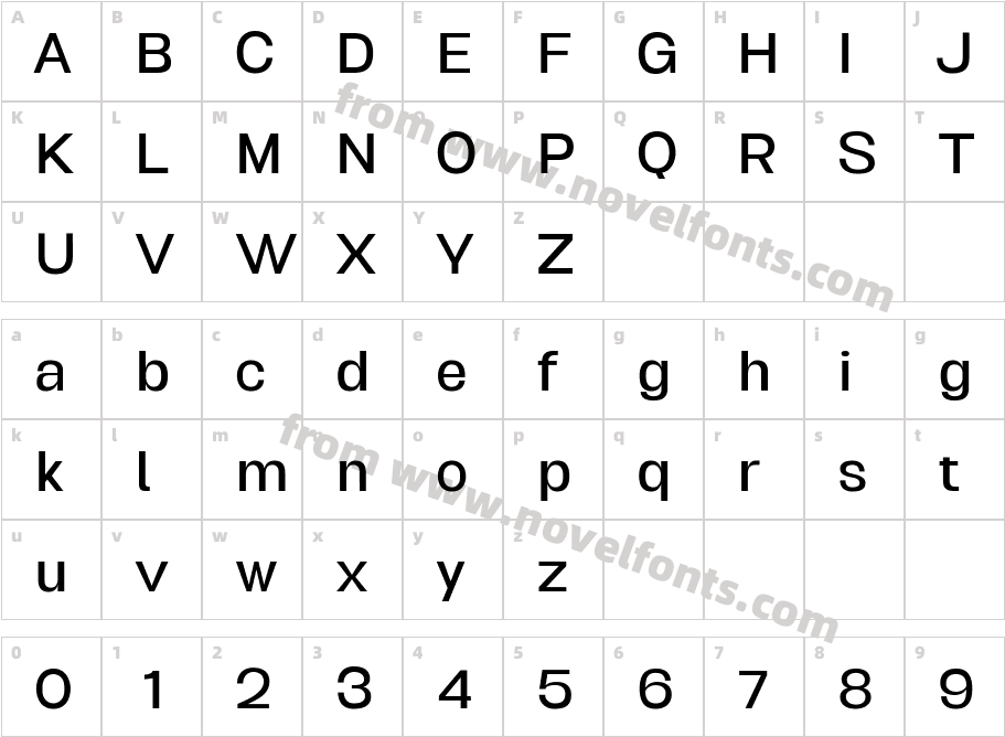 Biggan Pro LightCharacter Map