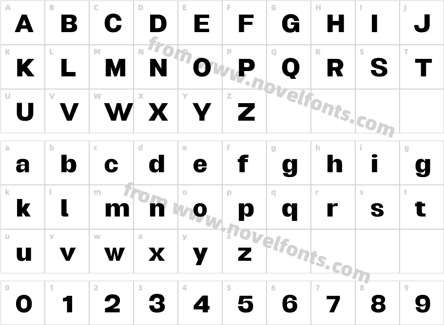 Biggan Pro SemiboldCharacter Map