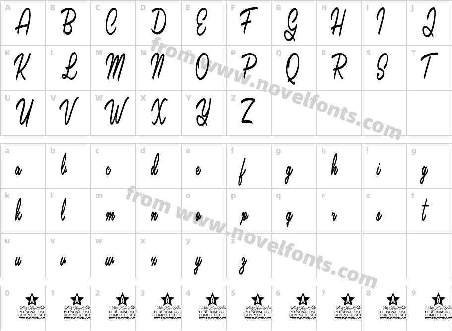 Lavelle Personal Use RegularCharacter Map