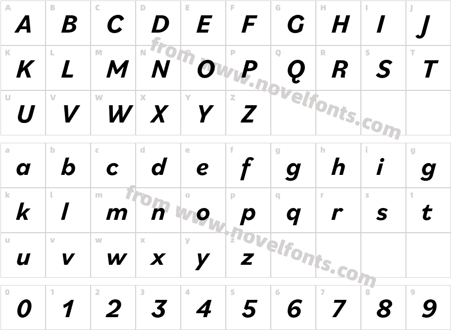 Bilo Bold ItalicCharacter Map
