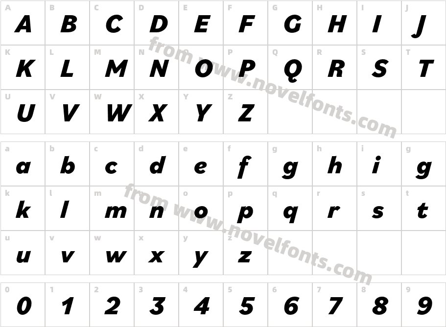 Bilo Extra Bold ItalicCharacter Map