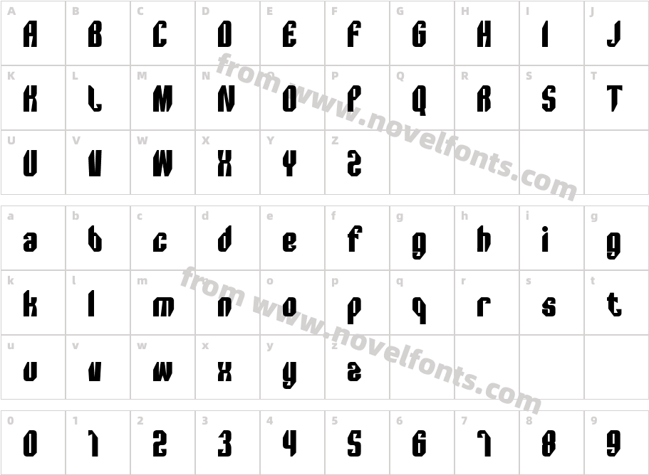 Bimounce RegularCharacter Map