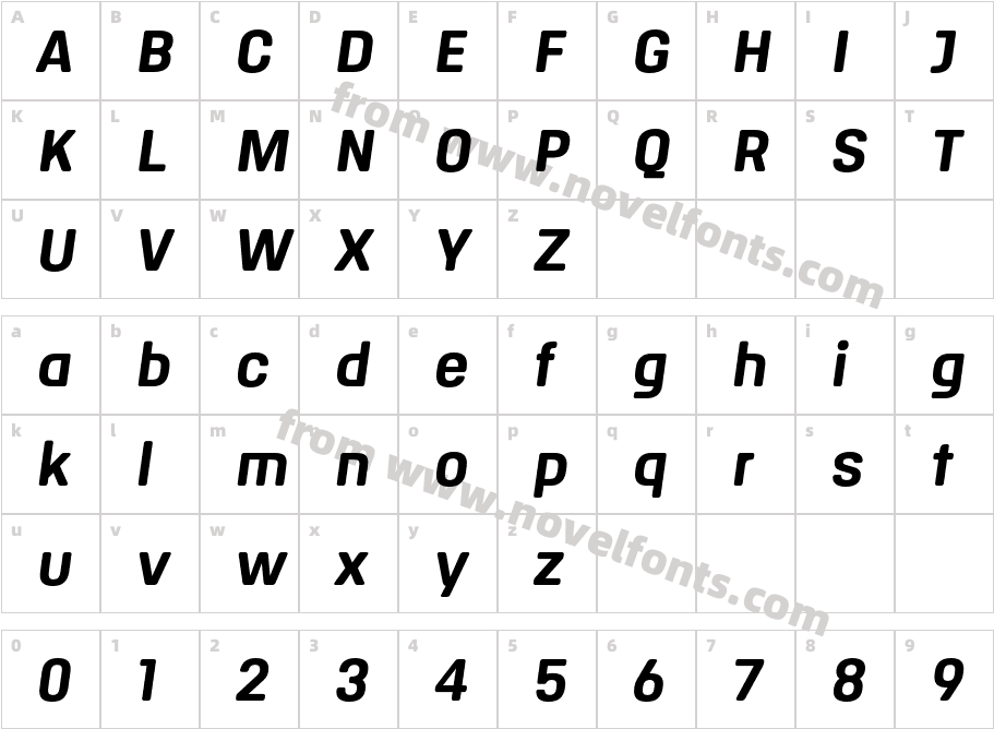 Binario Soft ObliqueCharacter Map