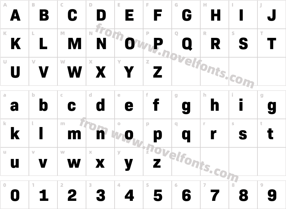 Bio Sans Extra BoldCharacter Map