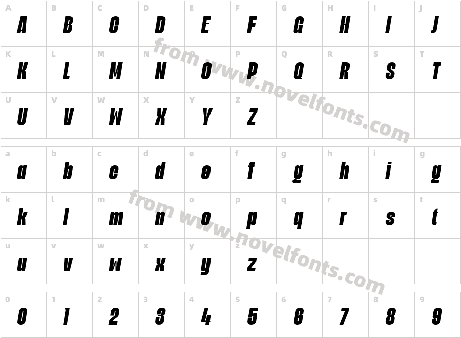 Biogem Black ItalicCharacter Map