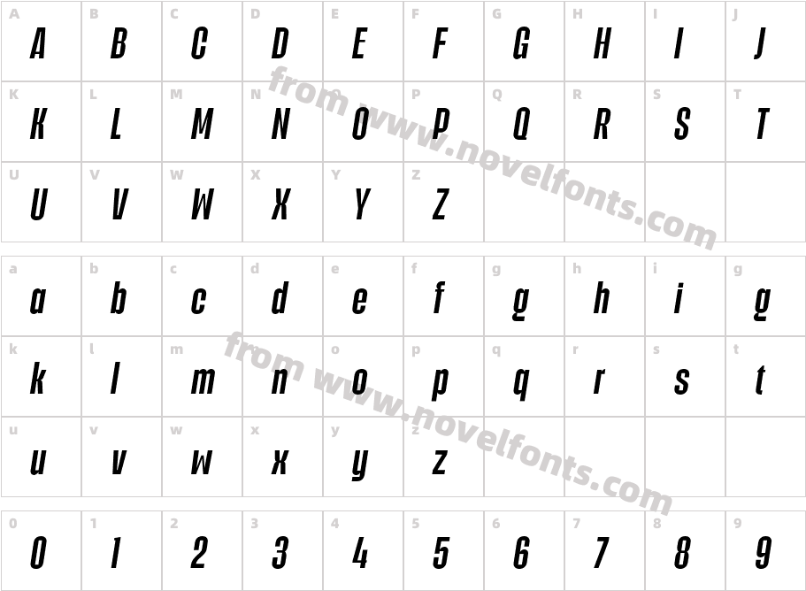 Biogem Medium ItalicCharacter Map