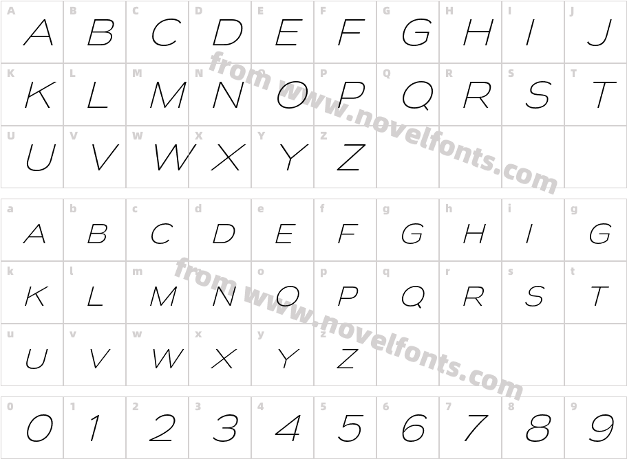 Biondi Sans El ItalicCharacter Map