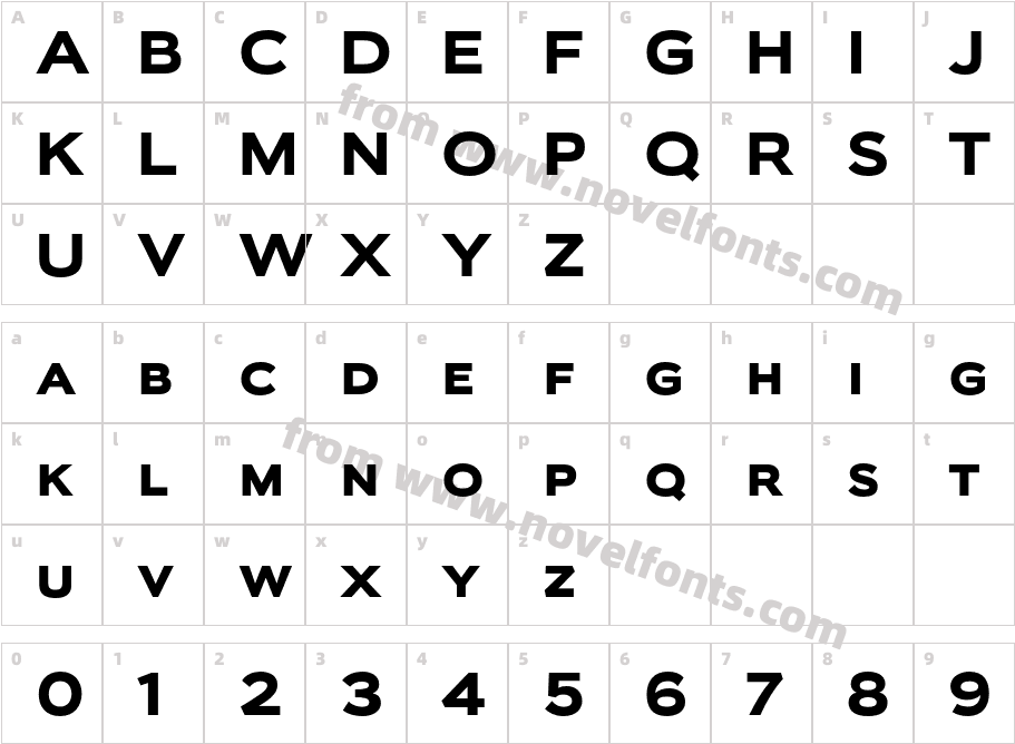 Biondi Sans Rg BoldCharacter Map