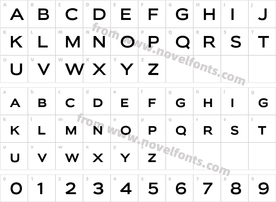 Biondi Sans Rg RegularCharacter Map