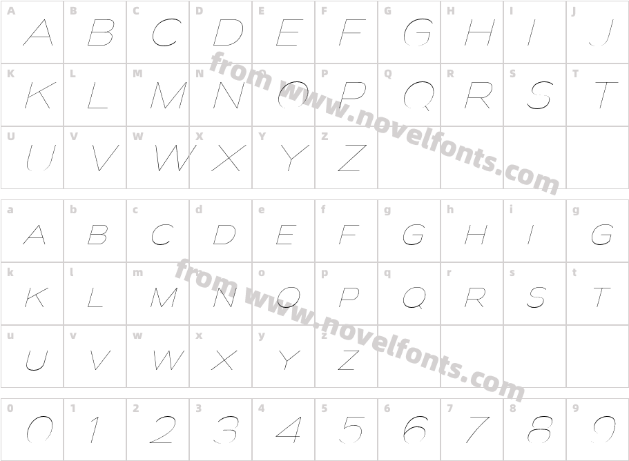 Biondi Sans Ul ItalicCharacter Map