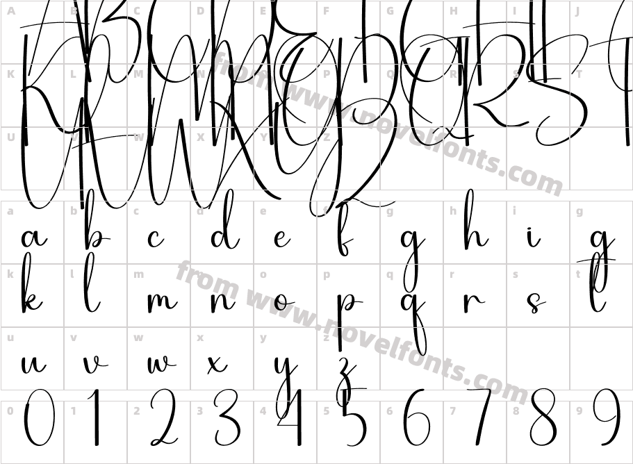 Birthday Signature RegularCharacter Map