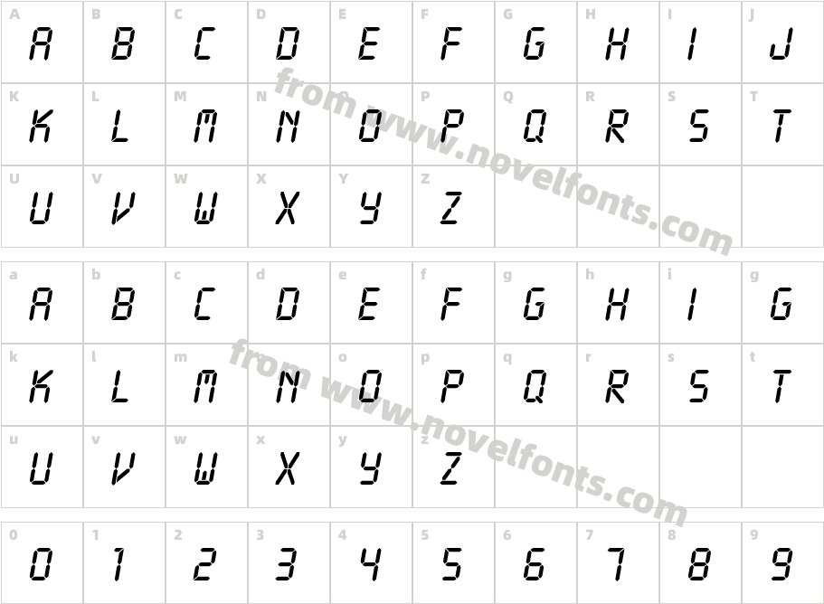 LcdStdCharacter Map