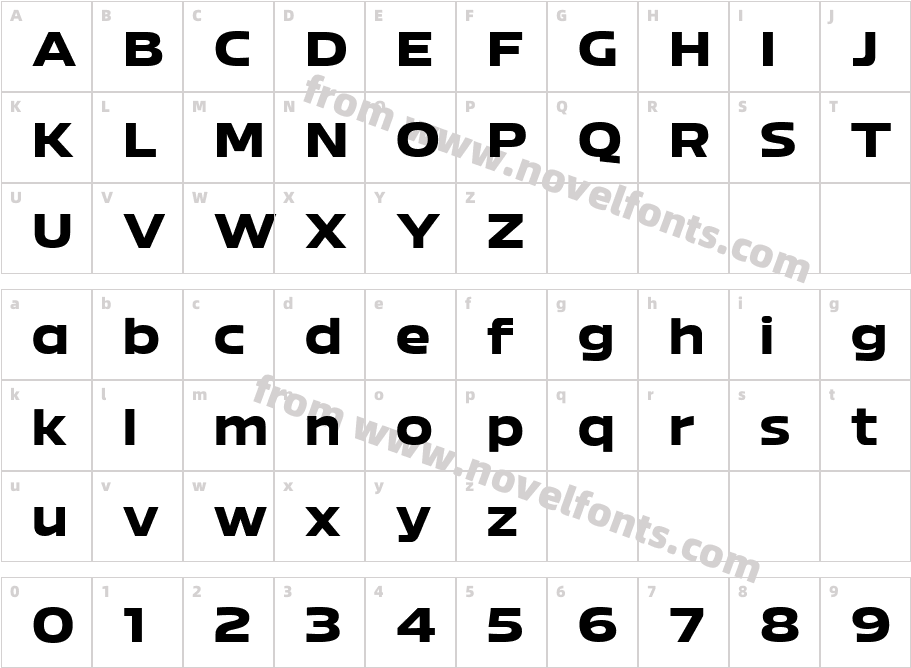 Bizmo Extra BoldCharacter Map