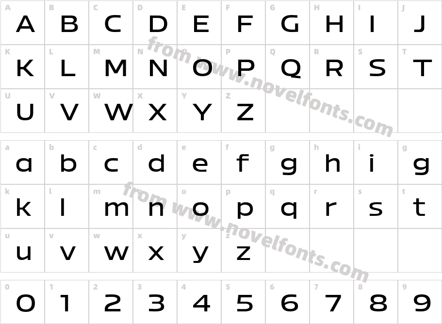 Bizmo MediumCharacter Map