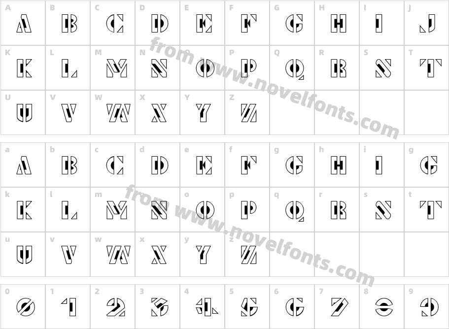 Le Pochoir CreuxCharacter Map