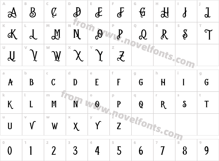 Black DjangoCharacter Map