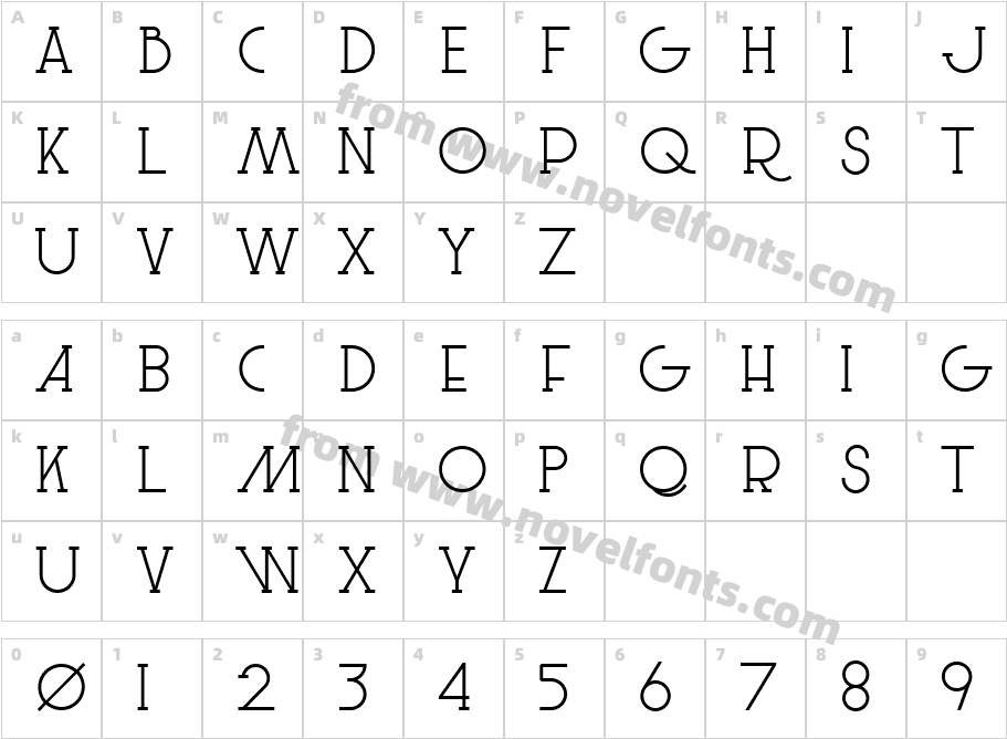 Le Super SerifCharacter Map